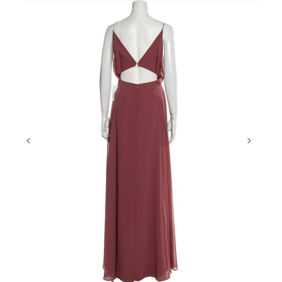 Jenny Yoo NWT Gown | Dusty Rose Chiffon | A-Line V-Neck Open Back | 29.5B - Picture 9 of 10